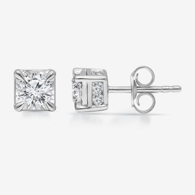 Tru Miracle 1 CT. T.W. Lab Grown White Diamond 10K White Gold 5.6mm Stud Earrings