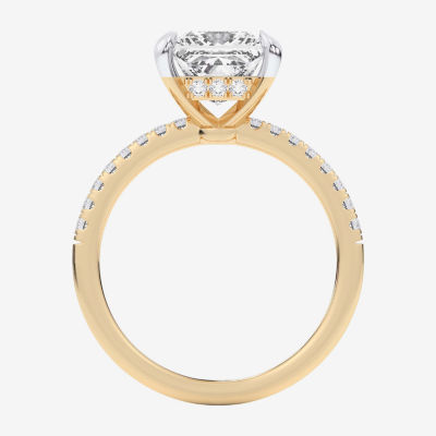 (G-H / Si1-Si2) Womens 2 1/4 CT. T.W. Lab Grown White Diamond 14K White Gold Side Stone Engagement Ring