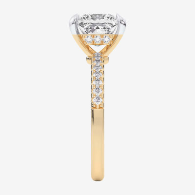 (G-H / Si1-Si2) Womens 2 1/4 CT. T.W. Lab Grown White Diamond 14K White Gold Side Stone Engagement Ring