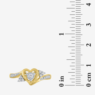 Promise My Love (G-H / Si2-I1) Womens 1/6 CT. T.W. Lab Grown Diamond 10K Gold Heart Ring