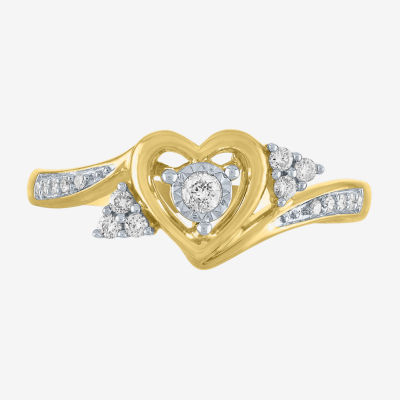 Promise My Love (G-H / Si2-I1) Womens 1/6 CT. T.W. Lab Grown Diamond 10K Gold Heart Ring