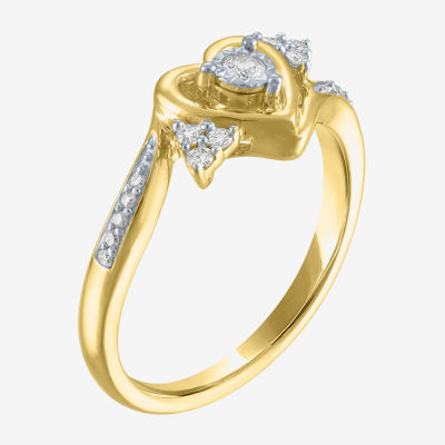 Promise My Love (G-H / Si2-I1) Womens 1/6 CT. T.W. Lab Grown Diamond 10K Gold Heart Ring