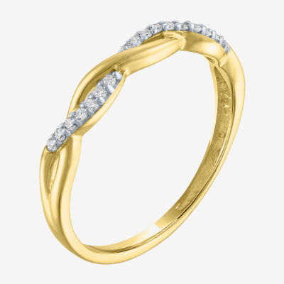 (G-H / Si2-I1) 3MM 1/10 CT. T.W. Lab Grown White Diamond 10K Gold Wedding Band