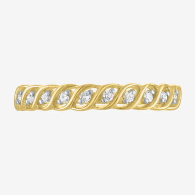 (G-H / Si2-I1) 3.5MM 1/10 CT. T.W. Lab Grown White Diamond 10K Gold Wedding Band