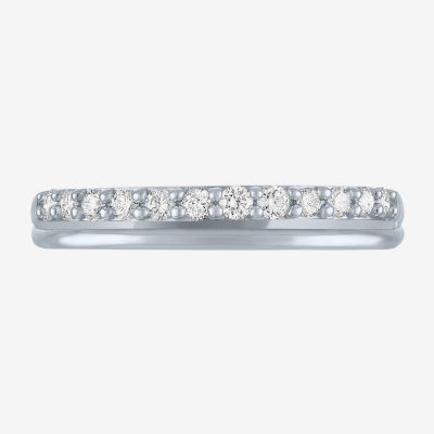 (G-H / Si2-I1) Womens 1/4 CT. T.W. Lab Grown White Diamond 10K Gold Band