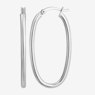 Sterling Silver 39mm Round Hoop Earrings