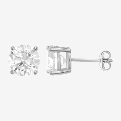 Womens Cubic Zirconia Sterling Silver Round Pair Earring Set