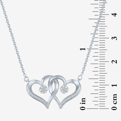 Diamond Blossom (G-H / Si2-I1) Womens 1/10 CT. T.W. Lab Grown White Diamond Sterling Silver Heart Pendant Necklace