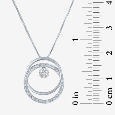 Diamond Blossom (G-H / Si2-I1) Womens 1/10 CT. T.W. Lab Grown White Diamond Sterling Silver Pendant Necklace