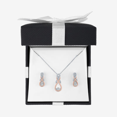 Diamond Blossom (G-H / I1-I2) 1/10 CT. T.W. Lab Grown White Diamond 14K Rose Gold Over Silver Sterling Silver 2-pc. Jewelry Set