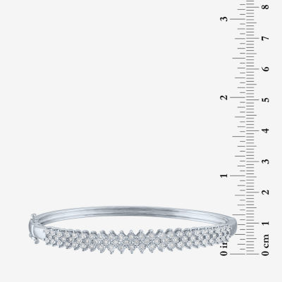 G-H / I1-I2) 1/ CT. T.W. Lab Grown White Diamond Sterling Silver Bangle Bracelet