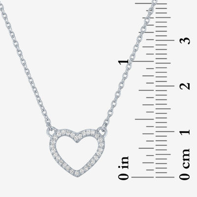 G-H / Si2-I1) Womens 1/10 CT. T.W. Lab Grown White Diamond Sterling Silver Heart Pendant Necklace