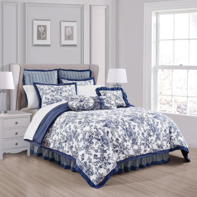 Laurel Manor Toile Garden Cotton Comforter Set