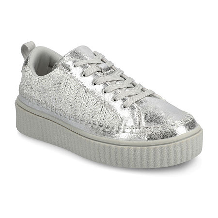 Journee Collection Womens Pazey Sneakers, 7 Medium, Silver