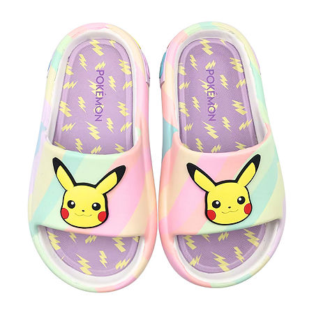 Girls Pokemon Pikachu Slide Sandals, 6 Medium, Pink