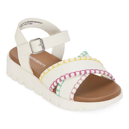 Thereabouts Little & Big Girls Sara Strap Sandals, 13 Medium, White
