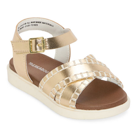 Thereabouts Toddler Girls Lil Sara Strap Sandals, 6 Medium, Yellow