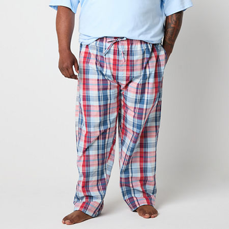 St. John's Bay Mens Big and Tall Poplin Pajama Pants, 4x-large, Blue
