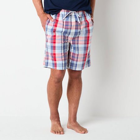 St. John's Bay Mens Poplin Pajama Shorts, Small, Blue