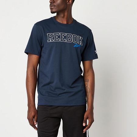 Reebok Mens Round Neck Short Sleeve Active T-Shirt, Large, Blue