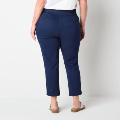 St. John's Bay Womens Ankle Regular Fit Plus Pull-On Pant