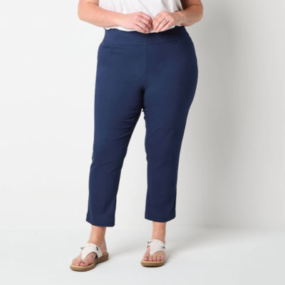 St. John's Bay Womens Ankle Regular Fit Plus Pull-On Pant