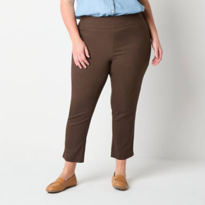 St. John's Bay-Plus Womens Ankle Pull-On Pant