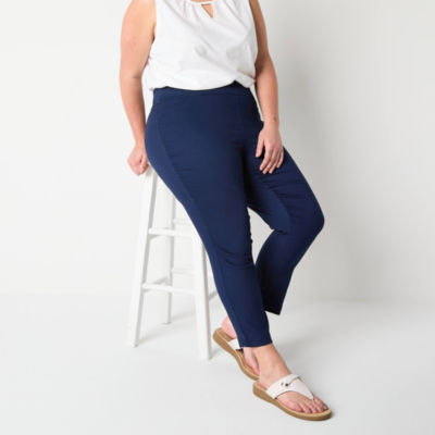St. John's Bay Womens Ankle Regular Fit Plus Pull-On Pant