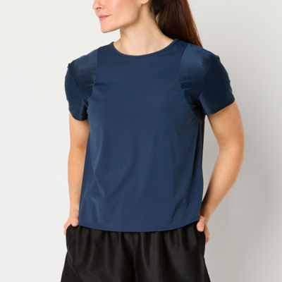 Xersion Womens Mesh Round Neck Short Sleeve T-Shirt