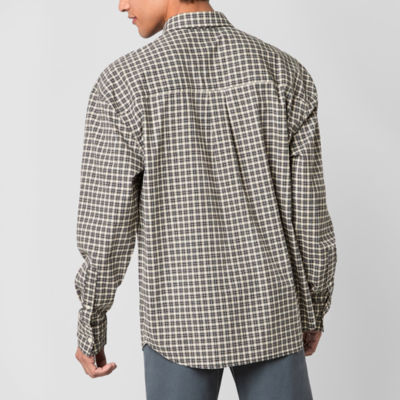 Arizona Mens Long Sleeve Cuffed Sleeve Relaxed Fit Button-Down Shirt