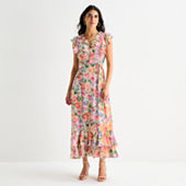 navy blue dress for baby girl City Triangle Womens Juniors Sweetheart Neck Floral A-Line Dress