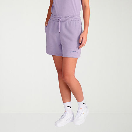 PUMA Womens 5" Adjustable Waist Drawstring Waist Active Pull-On Short, Large, Purple