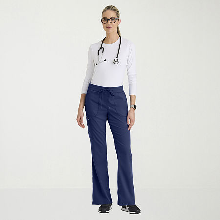 Grey's Anatomy by Barco Classic Grp735 Erin 5-Pocket Mid-Rise Fit & Flare Leg Womens Plus Tall Stretch Fabric Moisture Wicking Scrub Pant