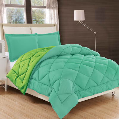 Elegant Comfort All Season Down Alternative Reversible Comforter Set