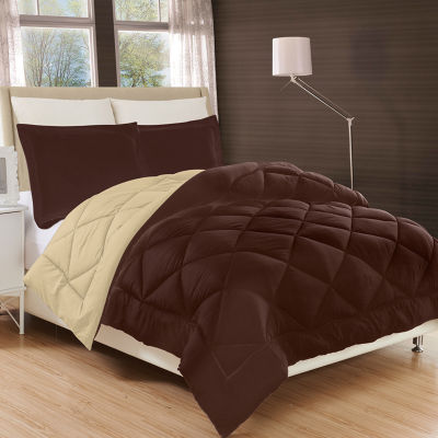 Elegant Comfort All Season Down Alternative Reversible Comforter Set