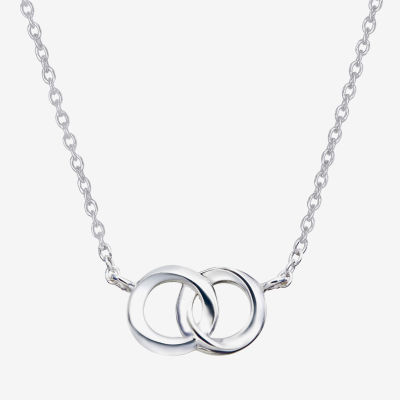 Silver Treasures Sterling Silver 16 Inch Link Pendant Necklace