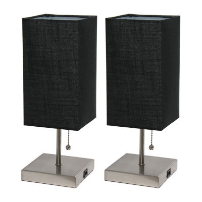 All the Rages Usb WHITE Petite Stick 2-pc. Lamp Set