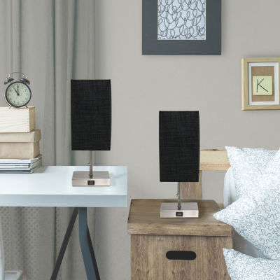 All the Rages Usb WHITE Petite Stick 2-pc. Lamp Set