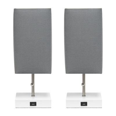 All the Rages Usb Black Petite Stick 2-pc. Lamp Set