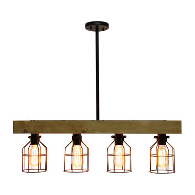 4 Light Farmhouse Beam Pendant