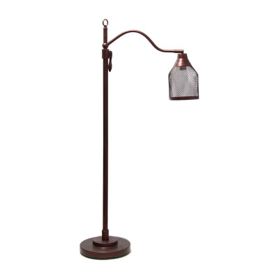 All the Rages Arched Metal Mesh Shade Metal Floor Lamp, Color Red