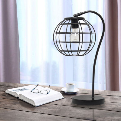 All the Rages Antique Brass Arched Cage Metal Table Lamp