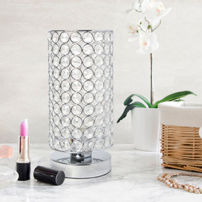 All the Rages Cylinder Shape Crystal Chrome Table Lamp