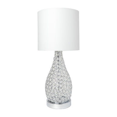 All the Rages Pin Shaped Crystal Chrome Metal Table Lamp