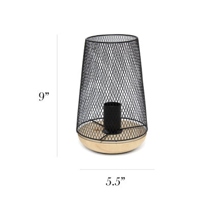 All the Rages Black Wire Mesh Uplight Metal Table Lamp