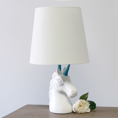 All the Rages Blue Sparkling Unicorn Resin Table Lamp
