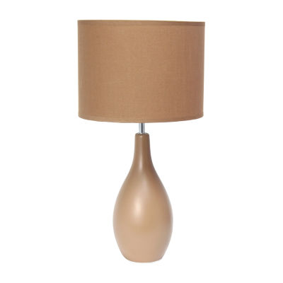 Oval Bowling Pin Base Ceramic Table Lamp