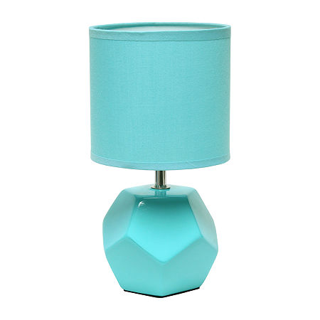 Simple Designs Round Prism Mini Table Lamp, One Size, Blue