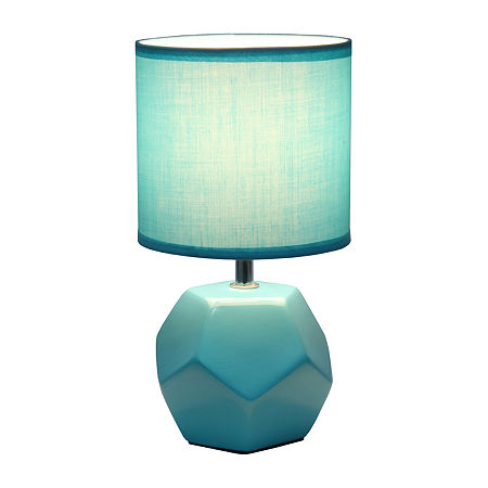 Simple Designs Round Prism Mini Table Lamp, One Size, Blue