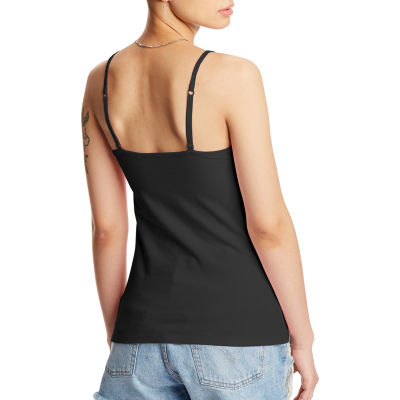 hanes stretch cotton cami with shelf bra